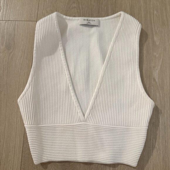 Aritzia (Babaton ) Sculpt Knit Plunge Crop Top - Picture 1 of 1